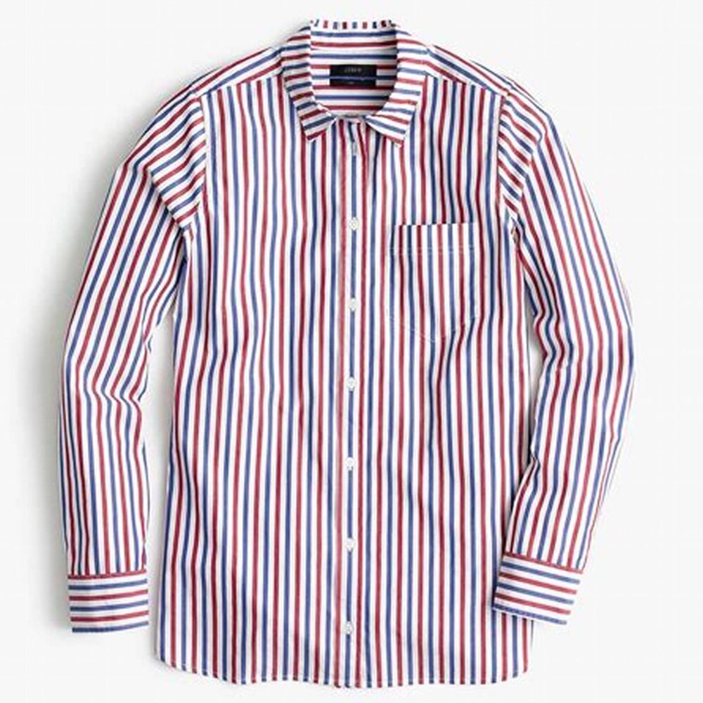 J. Crew Stripe Boyfriend Shirt